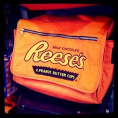 an orange bag with the word reese on it