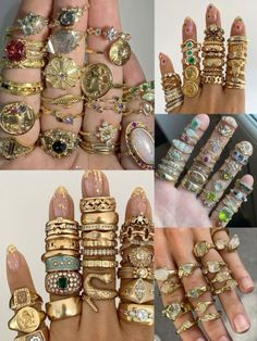 Chunky Gold Rings Vintage, Dark Jewelry, Luxe Jewelry