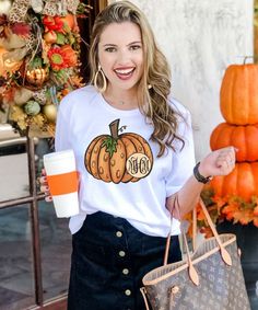 Fall is almost here! Here at Born To Be Sassy we love everything about fall. The cool air, the pumpkin patch, and even hay rides. This would be the perfect monogrammed tee for the pumpkin patch! This shirt comes in a variety of styles! Personalized Cotton T-shirt For Fall, Custom White T-shirt For Fall, Fall Crew Neck Birthday T-shirt, Crew Neck Birthday T-shirt For Fall, Casual Personalized T-shirt For Fall, Customizable Casual T-shirt For Fall, Personalized Casual T-shirt For Fall, White T-shirt For Fall Family Matching, Cute Fall T-shirt For Gift