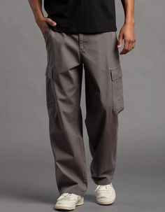 RSQ Mens Loose Cargo Pants - GUNMETAL | Tillys Casual Full Length Pants With Buttons, Casual Full Length Buttoned Pants, Casual Full Length Bottoms With Buttons, Summer Full-length Chinos With Pockets, Casual Cotton Cargo Jeans With Button Closure, Casual Cotton Cargo Pants With Button Closure, Casual Cargo Pants With Button Closure, Casual Streetwear Pants With Button Closure, Baggy Pants With Button Closure