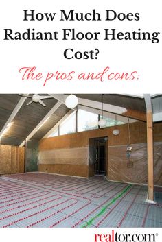 an empty room with the words how much does radont floor heating cost?