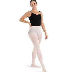 Prioritize comfort and exude confidence with the Mesh Transition Tight with Mock Seam. The pointelle nylon and spandex fabric blend features a subtle texture for a professional, polished look. The stylized back seam elongates the legline, while the matte, semi-opaque fabric is stretchy and will not snag during even your most challenging class or competition. The elastic waistband will stay securely in place during any routine. Dyed-to-match gusset for freedom of movement. Stitched hole on the so Stretch Dancewear Hosiery For Barre, Fitted Ballet Tights For Barre, High Stretch Footless Dancewear Hosiery, Stretch Dancewear Hosiery For Dance, Stretch Hosiery For Dance Dancewear, High Stretch Ballet Unitard, Tight Dancewear Hosiery For Barre, Tight Dancewear Hosiery, Fitted Full-length Dancewear Hosiery