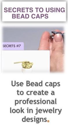 a person holding a pair of earrings in their hand with the text secrets to using bea caps