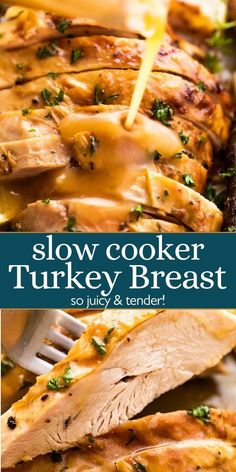 this slow cooker turkey breast is so yummy and tender it's ready to be eaten