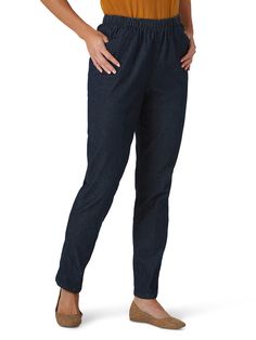 PRICES MAY VARY. Pull-on cotton legging featuring straight legs and pleated front Elastic waist Slant front pockets, no back pockets Preppy Pants, Amazon Pants, Straight Leg Jeans Outfits, Women Bottoms, Fall Pants, Uniform Fashion, Dark Denim Jeans, Cotton Leggings, Best Amazon