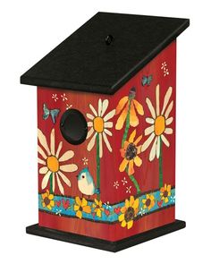 Daisies and Sunflowers Vinyl Birdhouse Bird Houses Painted Colorful, Whimsical Bird Houses Painted, Birdhouse Painting, Painted Birdhouses, Hand Painted Birdhouses, Homemade Bird Houses, Birdhouse Craft