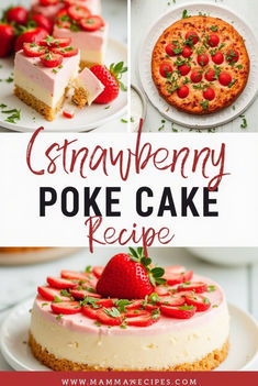 Whip up this easy homemade strawberry poke cake recipe for a crowd-pleasing treat. Moist vanilla cake infused with sweet strawberry jello and topped with fluffy whipped cream—it's the ultimate dessert for summer parties, birthdays, or just because. Save this pin for your next baking adventure! 🧁✨ Strawberry Poke Cake Recipe, Strawberry Poke Cake, Dessert For Summer, Moist Vanilla Cake, Strawberry Jello, Decadent Chocolate Cake