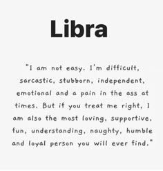 a poem written in black and white with the words'libra'on it