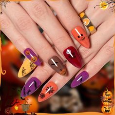 Get ready to embrace the beauty of autumn with our ultimate guide to fall nails! From rich, warm hues like deep burgundy and burnt orange to eye-catching nail art featuring leaves, pumpkins, and cozy patterns, we have everything you need to elevate your manicure this season. Discover trendy techniques such as ombre effects, matte finishes, and glitter accents that perfectly capture the essence of fall. Our easy-to-follow tutorials and expert tips make it simple to achieve stunning looks at home, Autumn Gel Nails, Fall Or Autumn, Wide Nails, Halloween Press On Nails, Medium Almond, Halloween Nail Designs, Fall Nail Art