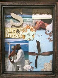 a wedding collage is displayed in a frame with the word s and two people holding each other