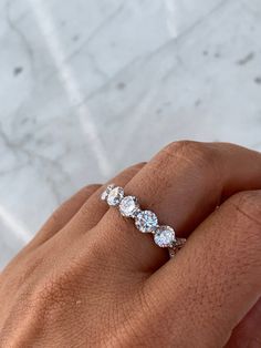 Sterling silver ring featuring round cut 5 mm cz diamonds all around, perfect for everyday wear & traveling Sku GAR0105 Cz Diamond, Eternity Band, Eternity Bands, Sterling Silver Ring, Round Cut, Silver Ring, Sterling Silver Rings, Everyday Wear, Silver Rings