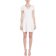 Theory 'Andrez O' Dress This Theory Anderz Dress Aims For Flattering Simplicity In Thicker Stretch Knit With Fit-And-Flare Shape. Size P: Length - 33" (Back); Width (Armpit To Armpit) - 14.5"; Waist - 12"; Hips - 17.5" * Color: Ivory * Fabric: Dream (72% Viscose; 28% Polyester) * V-Neckline; Short Sleeves * Seamed Band Detail At Low Waist * Full Skirt With Piped Seam Detail * Fluted Hem Falls To Low-Thigh * Fit-And-Flare Silhouette * Dry Clean; Imported * Brand New With Tag * Mfsrp: $300.00 Cream Fitted V-neck Mini Dress, Cream Fitted Mini Dress With V-neck, Fitted Cream Mini Dress With V-neck, Off White Fitted Mini Dress For Daywear, Fitted V-neck Mini Dress In Off White, Fitted Off-white V-neck Mini Dress, Cashmere Sweater Dress, Gray Cashmere Sweater, Wool Sweater Dress