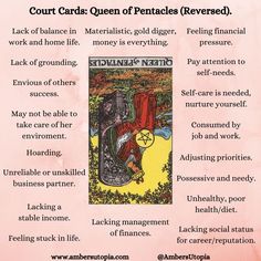 The Queen of Pentacles, in a reversed position from the suit of pentacles in the tarot deck and its meanings, including the astrology and numerology meanings. 

#QueenofPentacles #SuitofPentacles #TarotCardMeanings #Tarot Queen Of Pentacles Reversed, Court Cards Tarot, The Queen Of Pentacles, Queen Of Pentacles, Feeling Stuck In Life, Court Cards, Pentacles Tarot, Tarot Prediction