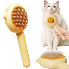 Cat Brush for Shedding, Pet Grooming Brush, Pet Hair Cleaner Brush for Cats and Dogs, Self Cleaning Cat Brush, Magic Pet Comb Floating Hair, Cat Brush, Loose Hair, Long Haired Cats, Cat Shedding, Short Hair Cats, Pet Brush, Pet Hair Removal