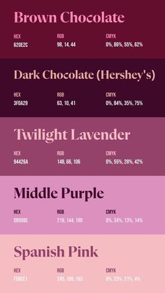 the different colors of chocolates are shown in this graphic style, including red, pink, and purple