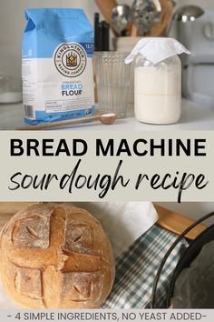 bread machine sourdough recipe with text overlay