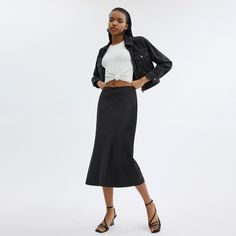 Slip into easy elegant style with this ‘90s-inspired bias-cut satin midi skirt. Finished with a hidden zipper closure the versatile design is detailed with our embroidered cursive Coach script at the waistband for a subtle heritage touch. Sleek Spring Pencil Skirt, Midi Length, Sleek Evening Pencil Skirt For Spring, Sleek Long Maxi Skirt For Spring, Sleek Spring Midi Skirt, Sleek Spring Pencil Skirt With Lining, Sleek Lined Pencil Skirt For Spring, Sleek Long Pencil Skirt For Spring, Sleek Spring Lined Pencil Skirt, Sleek Maxi Skirt For Spring