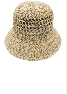 Embrace the laid-back vibes of summer with our straw bucket hat. The perfect blend of fashion forward elegance and style, our straw bucket hat takes you from day to night, from poolside to beachside, from festival to grassy hills and beyond. Upgrade your summer wardrobe with this must-have accessory! About me one size fits most Fabric: Crown circumference: Crown height: Brim width: