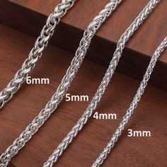 Mens Silver Chain Foxtail Chain Braid chain 925 sterling silver 3mm 4mm 5mm 6mm PRODUCT DESCRIPTION -Materials:Silver 925 -Color:White silver -Width:3mm/4mm/5mm/6mm -Length:Any length (Can be personalized length) -Clasp can change to other designs. FREE SERVICE -Free Shipping, -Free Gift Box. If you need to make a custom order,please contact us.Thank you. Silver Chain Design For Men, Oxidised Silver Chain Men, Mens Silver Chain Necklace Men's Jewelry, Male Silver Chain Necklace, Chain Braid, Mens Silver Chain Necklace Jewelry1000.com, Star Chain