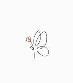 a drawing of a single flower on a white background with the word love written in black ink