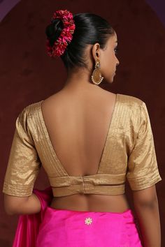 Golden Blouse, Women Saree, Busted Band, Gold Blouse, Saree Blouses, Blouse For Women, Blouse Online, Buy Gold, Saree Blouse Designs