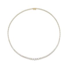 18k gold graduated diamond Hepburn choker 11.38cts diamonds 16 inches in length #AKGHCK Formal Diamond Tennis Necklace Choker, Formal Diamond Tennis Choker Necklace, Diamond Choker Necklace With Diamond Accents, Anita Ko, Choker, 18k Gold, Gold Necklace, Diamonds, White Gold