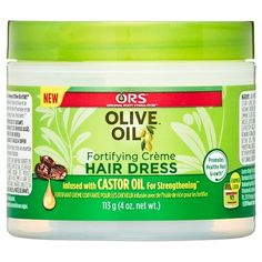 Treat your hair to the ultimate in moisture with ORS Olive Oil Fortifying Creme Hair Dress. This rich oil-infused creme hairdress nourishes and promotes longer, stronger hair and healthy scalp with conditioning Olive Oil and strengthening Castor Oil. Perfect for dry hair and scalp that lacks moisture and shine. Suitable for natural and relaxed hair. Recommended Use: As a daily leave-in treatment to moisturize and strengthen hair. Size: 4 oz. Extremely Dry Hair, Olive Hair, Hair Dress, Promote Healthy Hair Growth, Hair Help, Coarse Hair, Afro Hair, Dress Hairstyles, Healthy Hair Growth