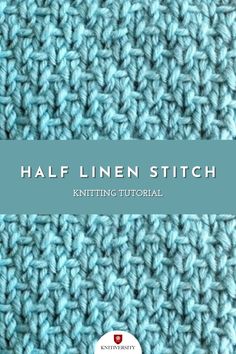 the half - line stitch knitting pattern with text overlay