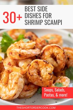 Dozens of the best soups, salads, pastas, veggies, & more that pair well with shrimp scampi. These recipes ideas are the best sides to serve with the classic garlic butter Italian shellfish. Including favorites like spaghetti, healthy vegetables, & low-carb vegetables too. Side Dishes For Shrimp, Shrimp Side Dish, Best Soups, Best Sides, Low Carb Vegetables, Shrimp Scampi, Best Side Dishes