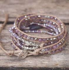 Beadwork Bracelet, Boho Wrap Bracelet, Bohemian Bracelets, Boho Bracelet, Bracelet Boho, Purple Stones, Fabulous Jewelry, Hand Made Jewelry, Boho Bracelets