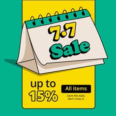 a calendar with the text 757 sale up to 15 % off