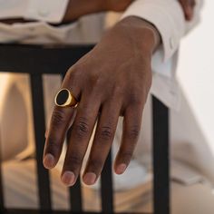 OTTASILVER Mens Gold Ring Black Gold Rings, Mens Gold Ring, Black Gold Ring, Mens Gold Rings, Mens Gold, Gold Collection, Elevate Your Look, Classic Ring, Black Onyx