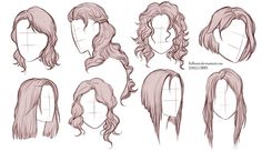 the hair styles for anime characters are shown in this drawing lesson, which shows how to draw