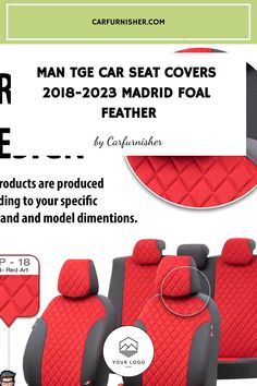 the car seat covers are red and grey