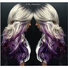 Purple Underneath Hair, Blonde And Purple, Blond Balayage, Throwing It Back, Platinum Blonde Hair, Artistic Hair, Color Tag, Cool Hair Color