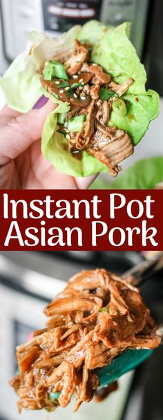 31g protein, 240 calories!!!!  This Instant Pot Asian Pork recipe cooks up in just minutes, and is the perfect healthy dinner! Use the juicy meat in lettuce wraps, sliders, or a salad! Instant Pot Asian Pork, Instant Pot Asian, Crockpot Favorites, Rv Recipes, Asian Pork Recipes, Cheese Curd, Pork Lettuce Wraps, Today Is Monday, Pork Salad