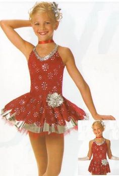 RED RED ROSE 2 in 1 Dress & Tap Skirt CHRISTMAS Dance Costume Child XS Fits 2-3 #Cicci Rose Dance, Ballet Jazz, Dress Tutu, 21st Dresses