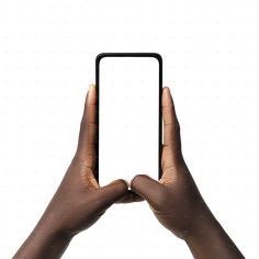 Black hands holding smart phone isolated on transparent png background Black Hand, Modern Graphic Design, Black