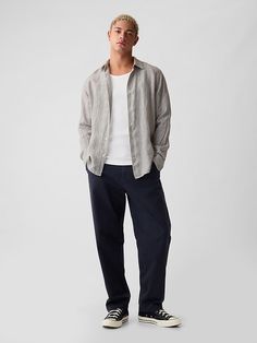 Linen Shirt Gap Linen Shirt With Relaxed Fit, Gap Linen Button-up Shirt, Gap Relaxed Fit Linen Shirt, Gap Linen Shirt For Spring, Gap Linen Spring Shirt, Gap Linen Summer Shirt, Spring Linen Shirt By Gap, Gap Linen Button-up Tops, Gap Linen Tops For Workwear