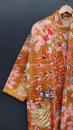 Rectangle Fabric Into Kimono Jacket, Block Print Kimono Robe, Kimono Jacket Kim+ono, Kimono Jacket Winter, Toast Kimono Jacket, Gudrun Sjoden Kimono, Kimono Collarless Jacket, Luxury Bohemian Cotton Outerwear, Luxury Cotton Bohemian Outerwear