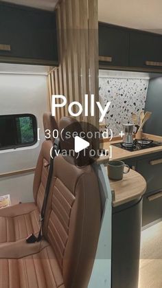 the interior of an rv is clean and ready to be used as a kitchen area