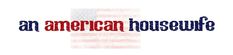 an american housewife is shown in red, white and blue text with the american flag