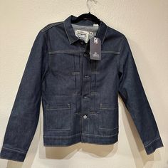 New With Tags Xs But Can Fit Small As Well 1 Button Missing Original Price $249 Fitted Utility Outerwear With Buttoned Pockets, Levi's Button-up Outerwear With Button Closure, Classic Levi's Outerwear With Patch Pockets, Classic Levi's Outerwear With Snap Buttons, Blue Button-up Denim Jacket With Welt Pockets, Fitted Utility Outerwear With Snap Buttons, Classic Fitted Utility Jacket With Snap Buttons, Levi's Classic Outerwear With Button Closure, Classic Levi's Outerwear With Button Closure