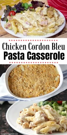 chicken cordon bleu pasta casserole is an easy and delicious side dish