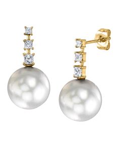 These exquisite earrings feature 10mm high-quality White South Sea pearls, handpicked for their incredible luster and overtones. The pearls are mounted on the finest 18K gold with 0.33 carats of dazzling SI clarity diamonds. These earrings come packaged in a beautiful jewelry gift box, perfect for gifting. Formal Akoya Pearl Diamond Earrings With Diamond Accents, Formal Akoya Pearl Diamond Earrings With Accents, Formal Akoya Pearl Diamond Earrings, Timeless Brilliant Cut Pearl Earrings For Formal Occasions, Formal Akoya Pearl Earrings With High Luster, Formal High Luster Akoya Pearl Earrings, Formal Yellow Gold Diamond Earrings With Pearl Drop, Formal Akoya Pearl Drop Diamond Earrings, Luxury Pearl Earrings With Prong Setting For Formal Occasions