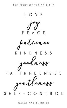 the fruit of the spirit is love, peace, and kindness