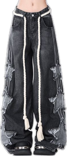 Trendy Winter Jeans With Frayed Hem, Winter Grunge Wide Leg Jeans, Winter Grunge Wide-leg Jeans, Winter Wide Leg Grunge Jeans, Grunge Denim Pants With Frayed Hem, Winter Washed Black Denim Bottoms, Washed Black Grunge Jeans For Winter, Winter Jeans With Frayed Hem, Winter Denim Jeans With Frayed Hem