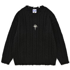 Y2k Sweater, Oversized Pullover, Polyester Material, Japan Fashion, Cozy Knits, Sweaters Oversized, Sweater And Shorts, Black Sweaters