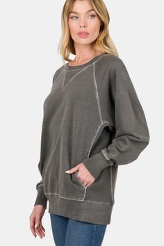 Grab yours now with $10 off - use code 10OFFNOW

Zenana Round Neck Long Sleeve Sweatshirt, Round Neck Long Sleeve Sweatshirts are a classic and comfortable addition to any casual wardrobe. With a versatile round neckline and long sleeves for extra warmth, these sweatshirts are perfect for layering or wearing on their own. Made from soft and cozy fabric, they provide both style and comfort for everyday wear. Whether you're lounging at home or running errands, the Round Neck Long Sleeve Sweats… Teal Fabric, Round Neck Sweatshirts, Long Sleeve Sweatshirt, Basic Style, Cozy Sweaters, Casual Wardrobe, Long Sleeve Sweatshirts, Favorite Jeans, Running Errands