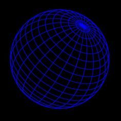 an image of a blue sphere on a black background, with lines in the middle